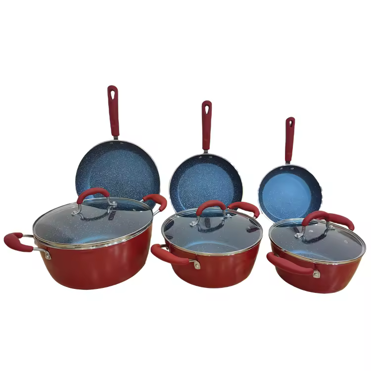 Woman Red Non Stick Stock Pot SET Univerzální nepřilnavý hrnec na nudle a mléko